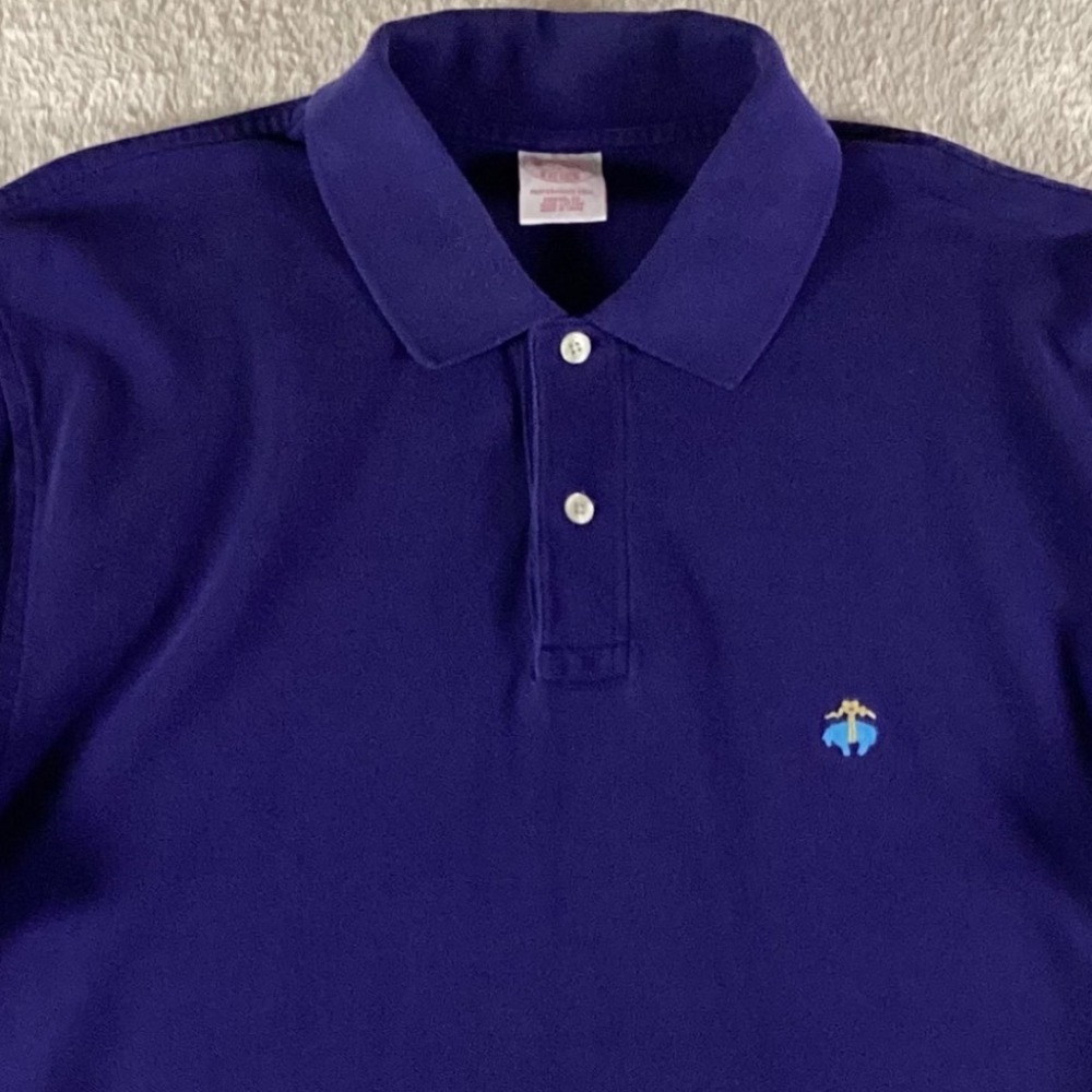 Brooks Brothers Mens Performance Polo Shirt Purple Cotton Original Fit Large L